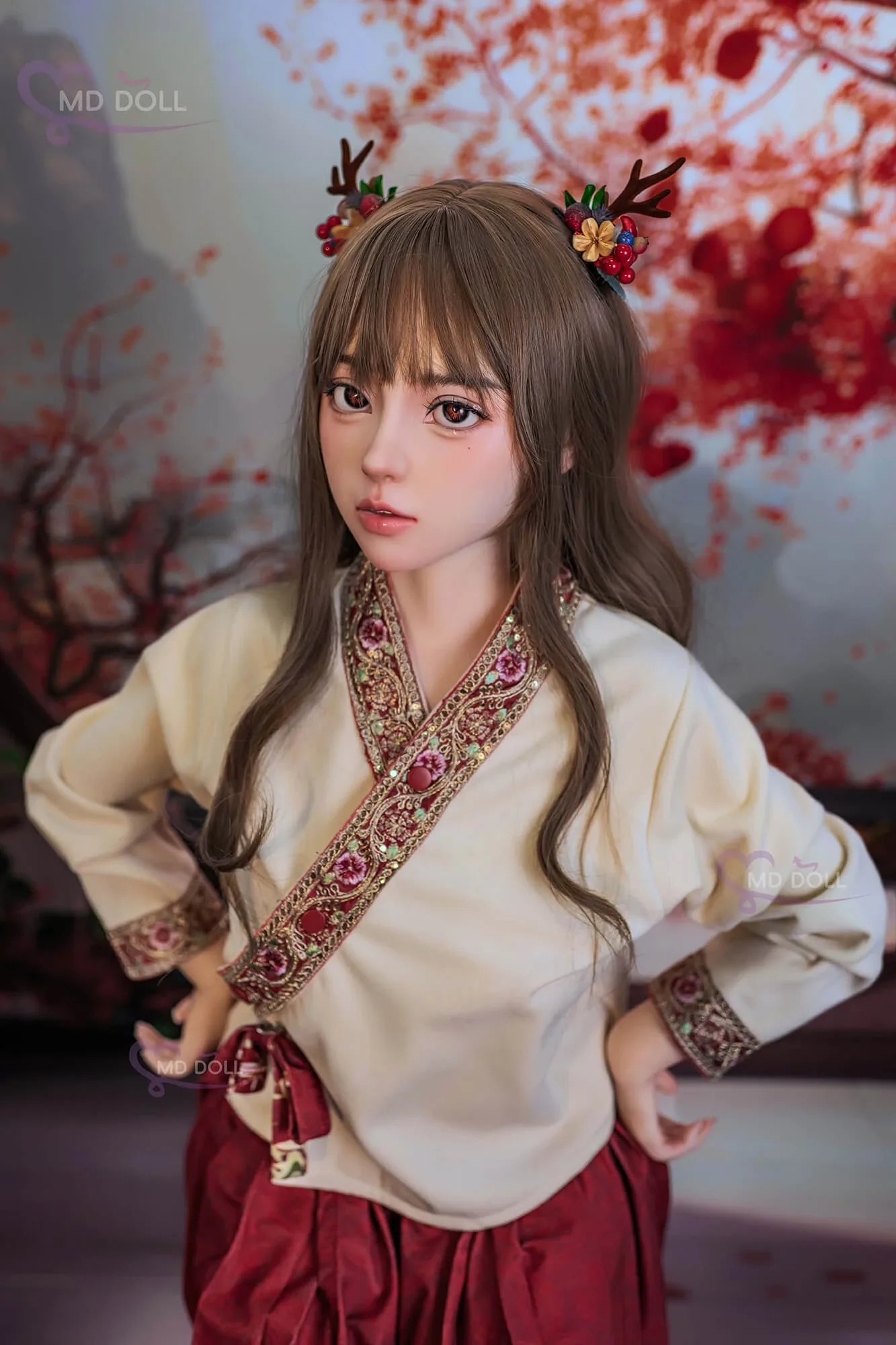 Silicone Sex Doll Brunette Gaia 4ft 11' (150 cm)/ E-Cup - MD DOLL