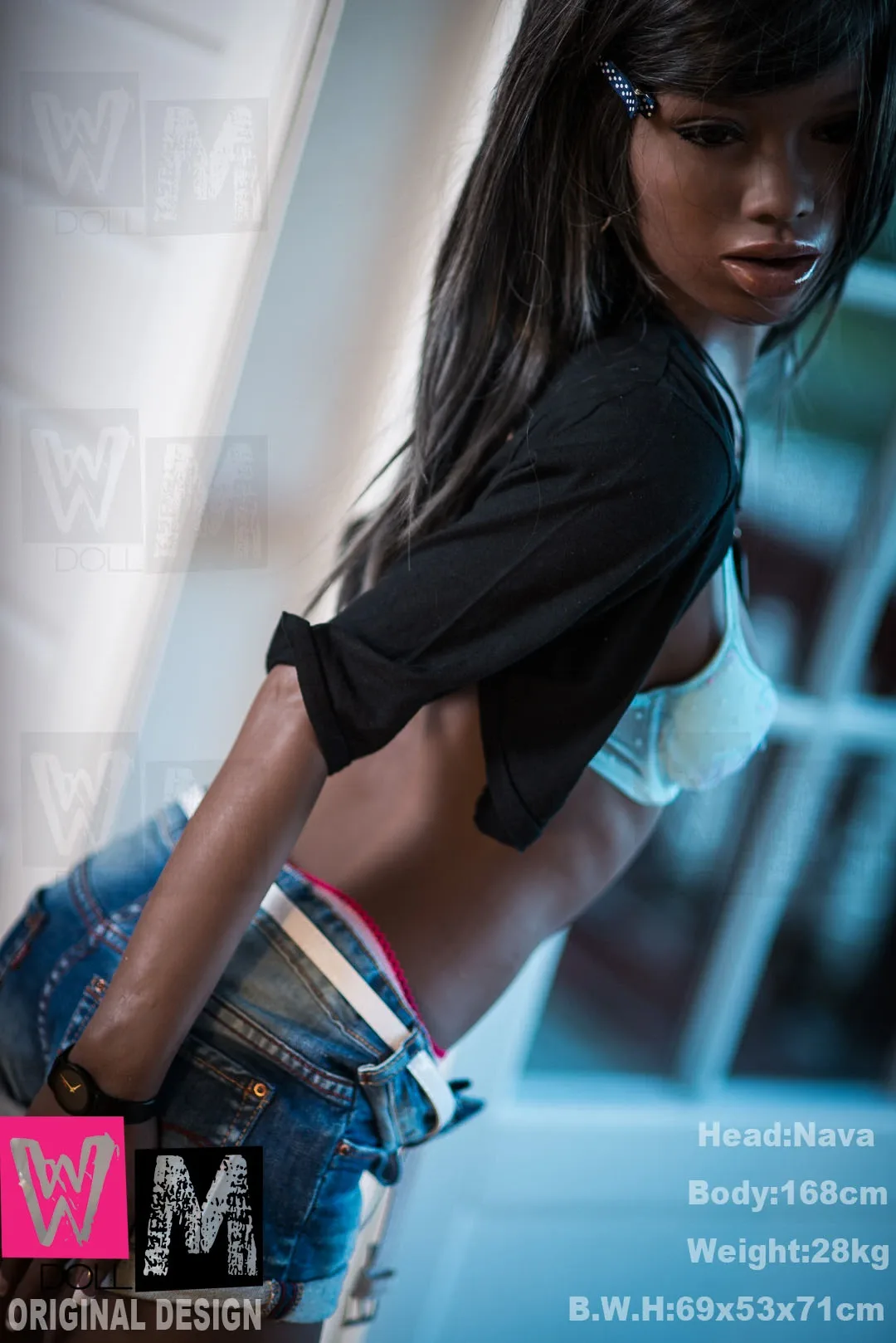 Sexy Love Doll Black Naomi 5ft 6' (168 cm)/ A-Cup - WM doll view 2